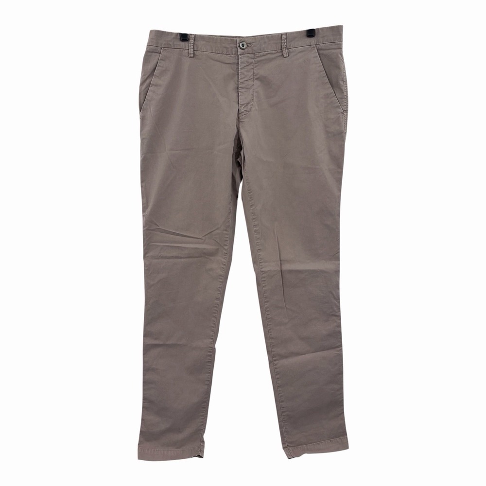 Mason's Ems Milano Italy Low-Rise Chino Trouser Pants Khaki Beige Men's 36 x 35